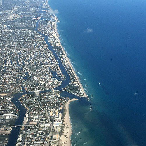 An arial view of West Palm Beach